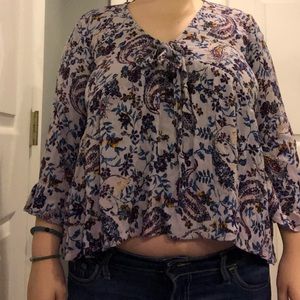 Purple Paisley Babydoll Top